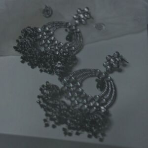 GULLUBAND KUNDAN JEWELRY LARGE EARRINGS PAKISTANI INDIAN